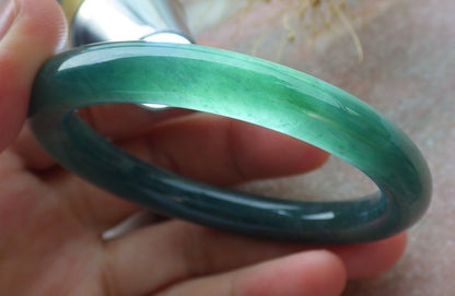 Certified Icy Green Burma 100% Natural A JADE Jadeite Circle Bangle Bracelet 51 mm 手镯 638046  TN