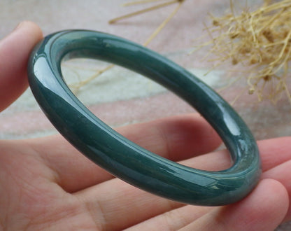Certified Icy Green Burma 100% Natural A JADE Jadeite Circle Bangle Bracelet 51 mm 手镯 638046  TN