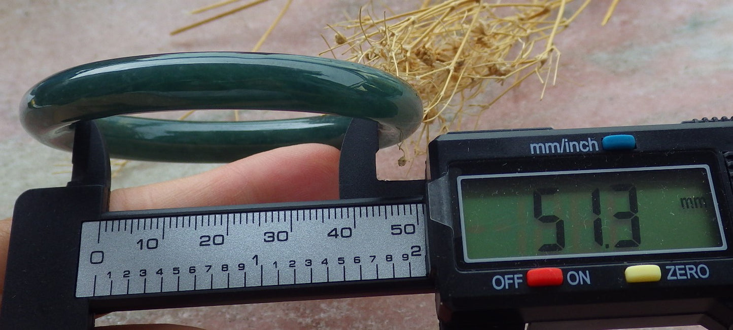 Certified Icy Green Burma 100% Natural A JADE Jadeite Circle Bangle Bracelet 51 mm 手镯 638046  TN