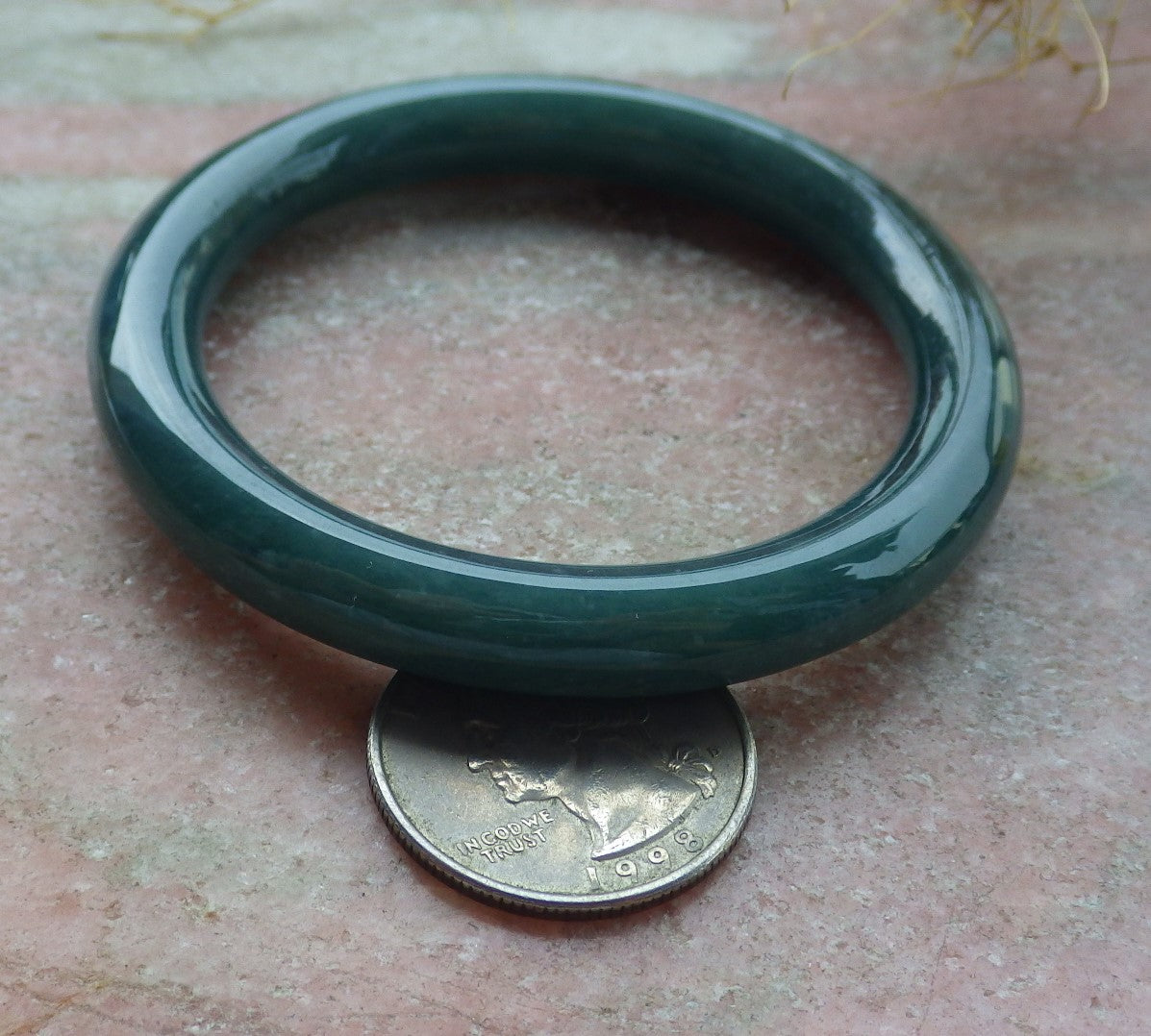 Certified Icy Green Burma 100% Natural A JADE Jadeite Circle Bangle Bracelet 51 mm 手镯 638046  TN