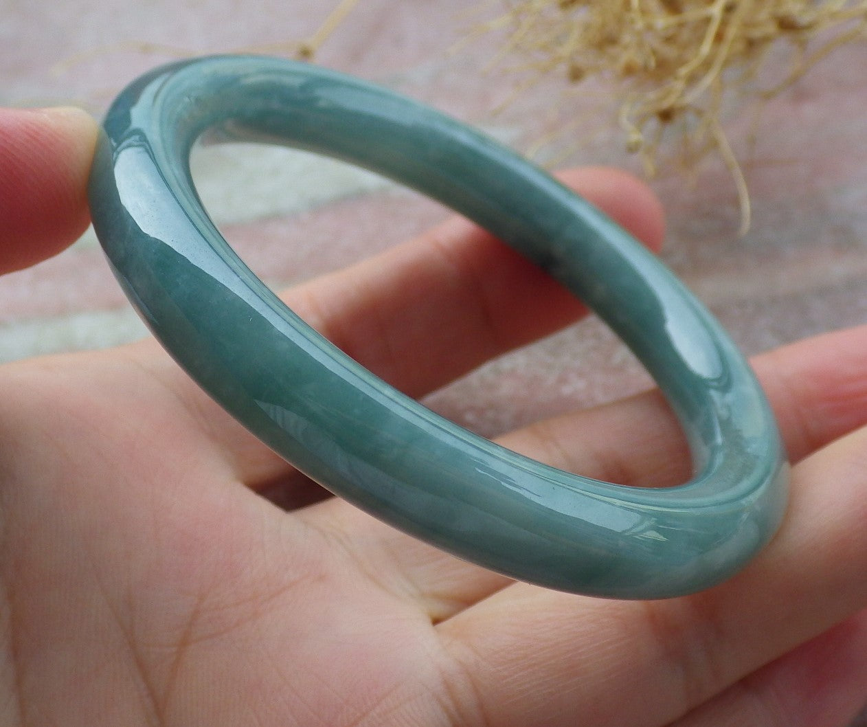 Small Size Certified Icy Green Burma 100% Natural A JADE Jadeite Circle Bangle Bracelet 49 mm 手镯 638055  TN