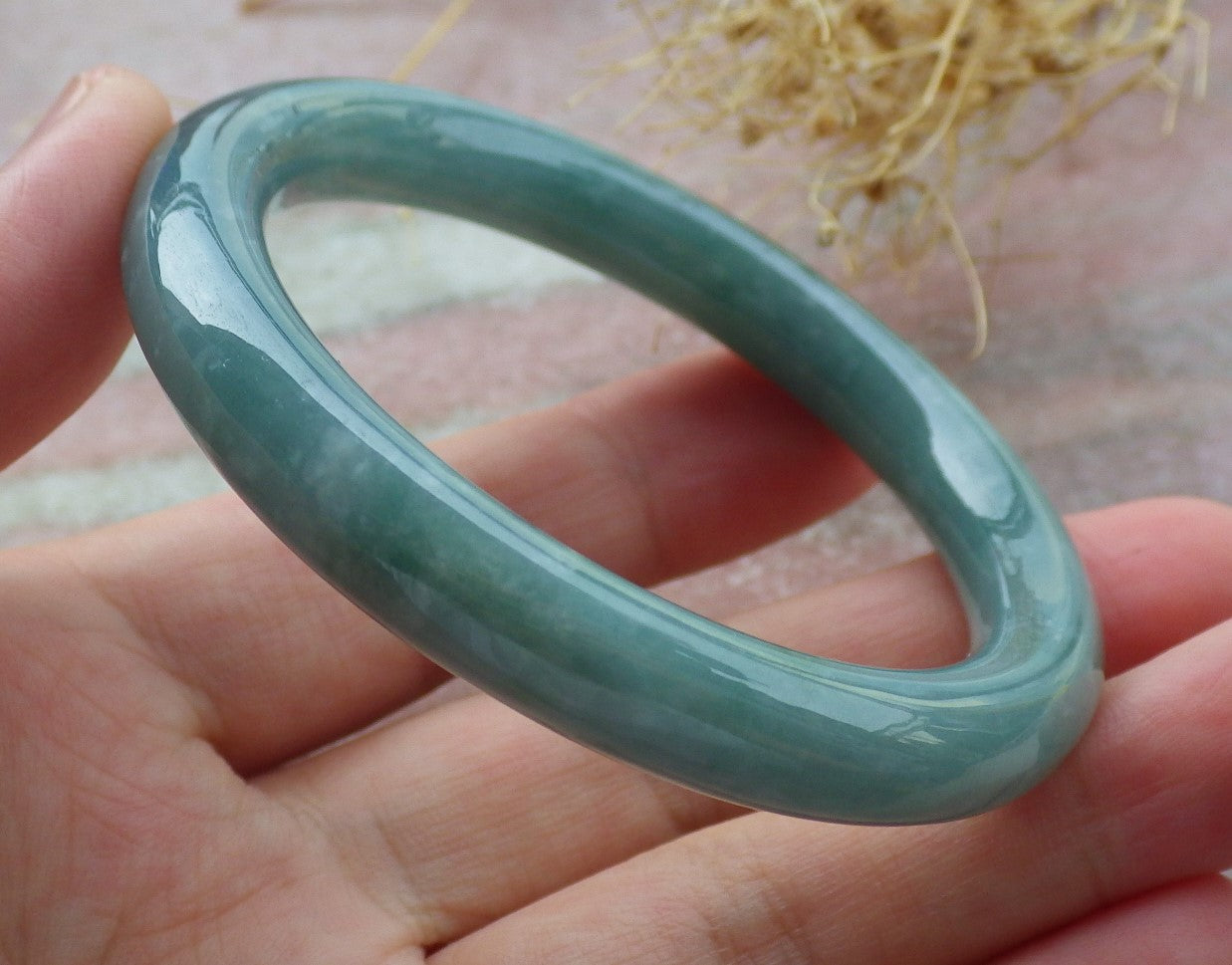 Small Size Certified Icy Green Burma 100% Natural A JADE Jadeite Circle Bangle Bracelet 49 mm 手镯 638055  TN