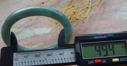 Small Size Certified Icy Green Burma 100% Natural A JADE Jadeite Circle Bangle Bracelet 49 mm 手镯 638055  TN