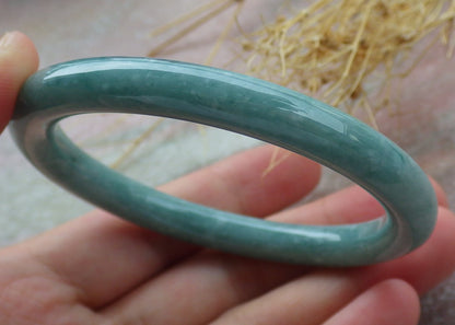Certified Green Burma 100% Natural A JADE Jadeite Circle Bangle Bracelet 55 mm 手镯 638064  TN