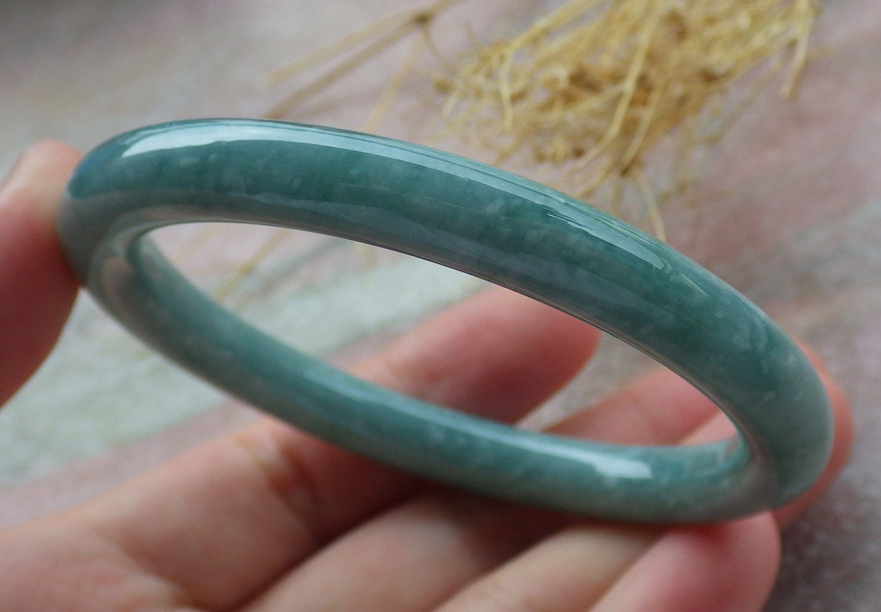 Certified Green Burma 100% Natural A JADE Jadeite Circle Bangle Bracelet 55 mm 手镯 638064  TN