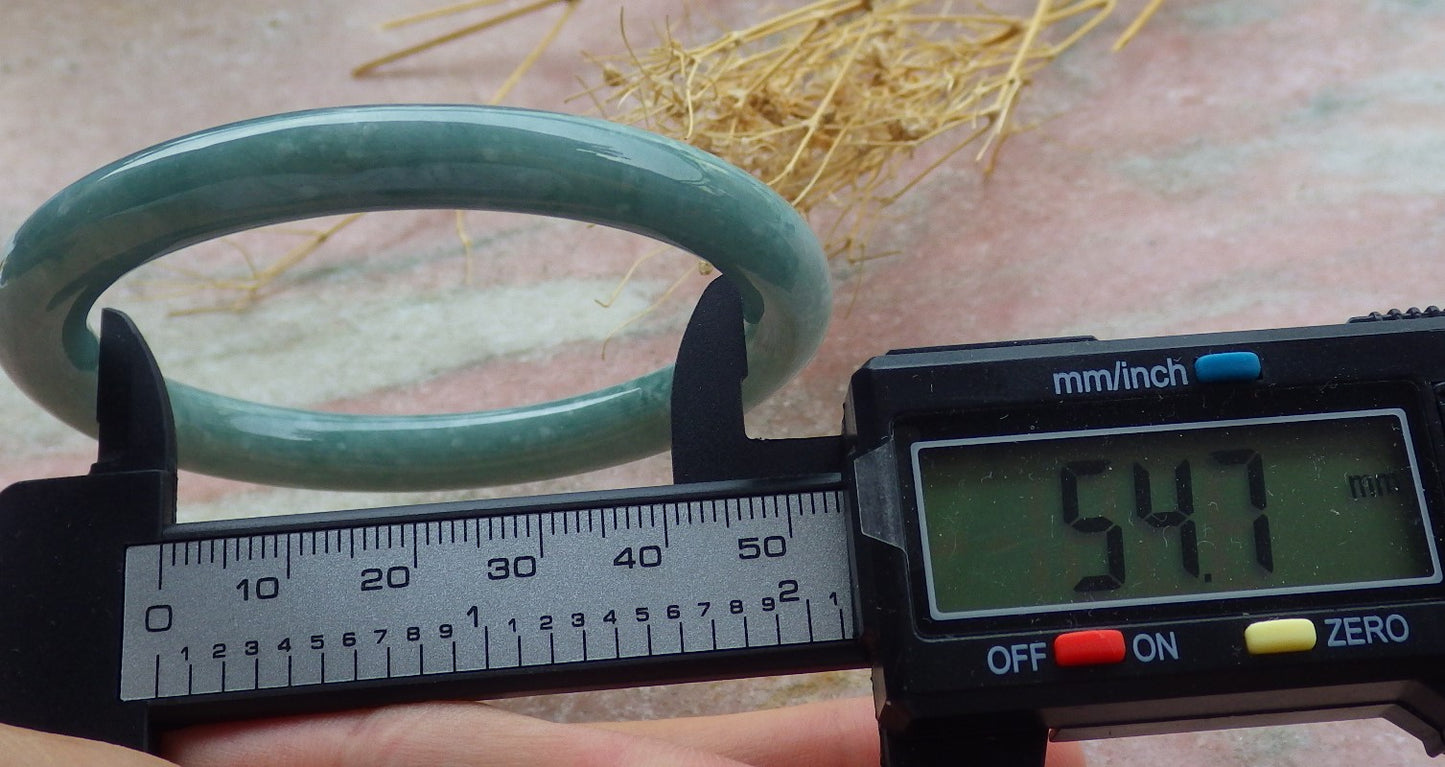 Certified Green Burma 100% Natural A JADE Jadeite Circle Bangle Bracelet 55 mm 手镯 638064  TN