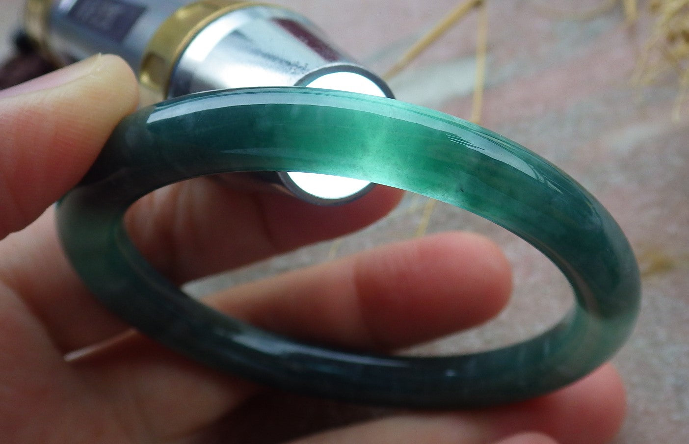 Certified Icy Green Burma 100% Natural A JADE Jadeite Circle Bangle Bracelet 53 mm 手镯 638093  TN