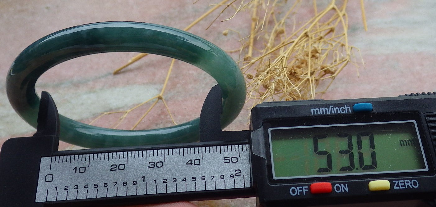 Certified Icy Green Burma 100% Natural A JADE Jadeite Circle Bangle Bracelet 53 mm 手镯 638093  TN