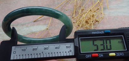 Certified Icy Green Burma 100% Natural A JADE Jadeite Circle Bangle Bracelet 53 mm 手镯 638093  TN