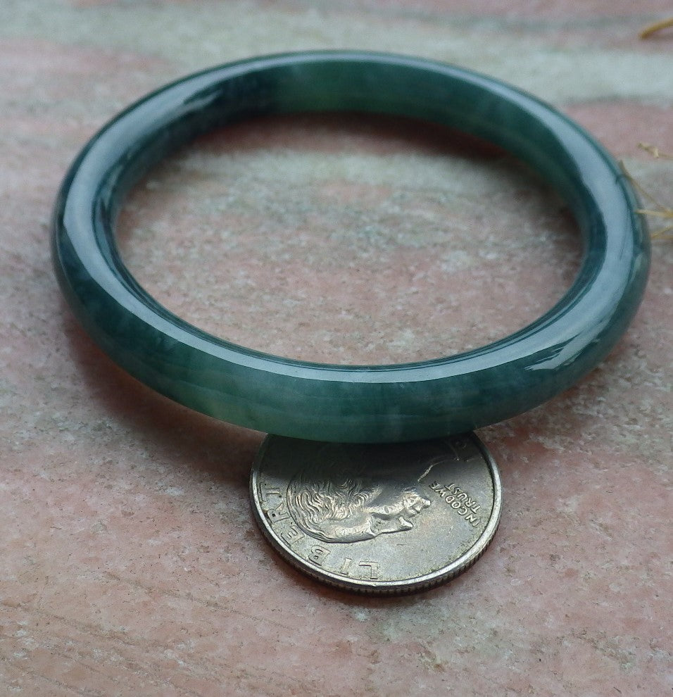 Certified Icy Green Burma 100% Natural A JADE Jadeite Circle Bangle Bracelet 53 mm 手镯 638093  TN