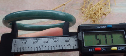 Certified Icy Green Burma 100% Natural A JADE Jadeite Circle Bangle Bracelet 58 mm 手镯 638104  TN