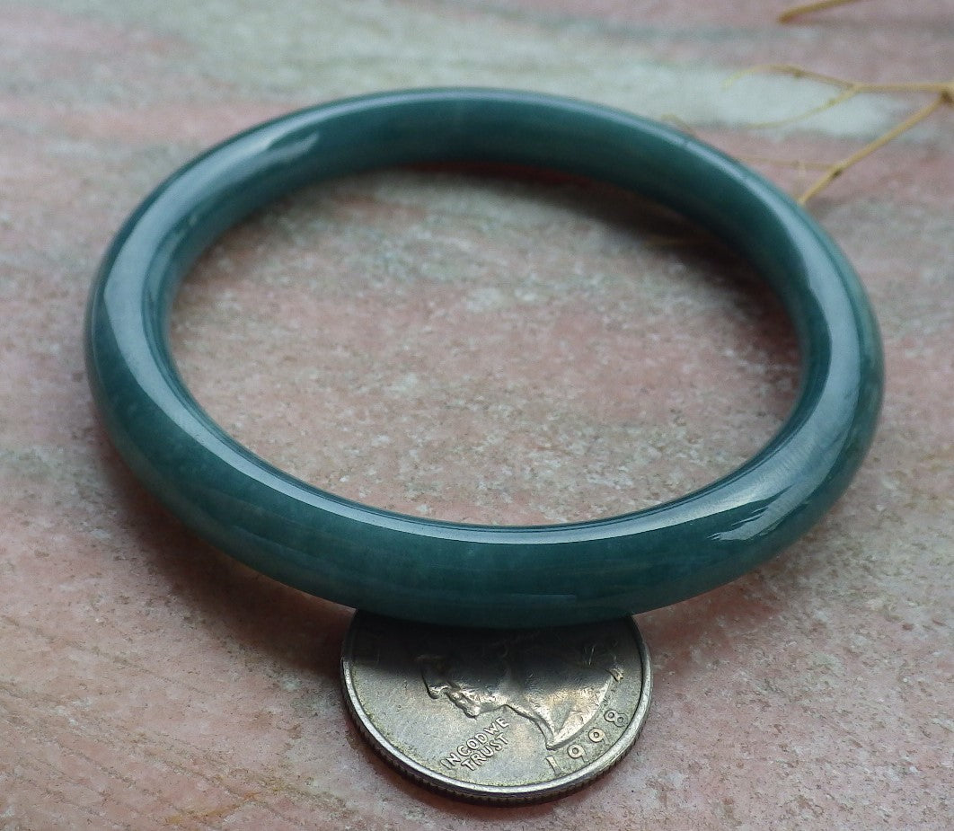 Certified Icy Green Burma 100% Natural A JADE Jadeite Circle Bangle Bracelet 58 mm 手镯 638104  TN