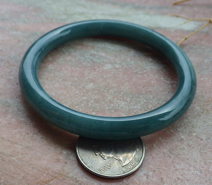 Certified Icy Green Burma 100% Natural A JADE Jadeite Circle Bangle Bracelet 58 mm 手镯 638104  TN