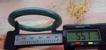 Certified Icy Green Burma 100% Natural A JADE Jadeite Circle Bangle Bracelet 55 mm 手镯 638113  TN