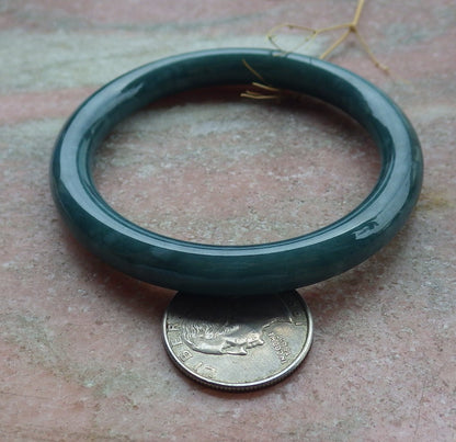 Certified Icy Green Burma 100% Natural A JADE Jadeite Circle Bangle Bracelet 55 mm 手镯 638113  TN