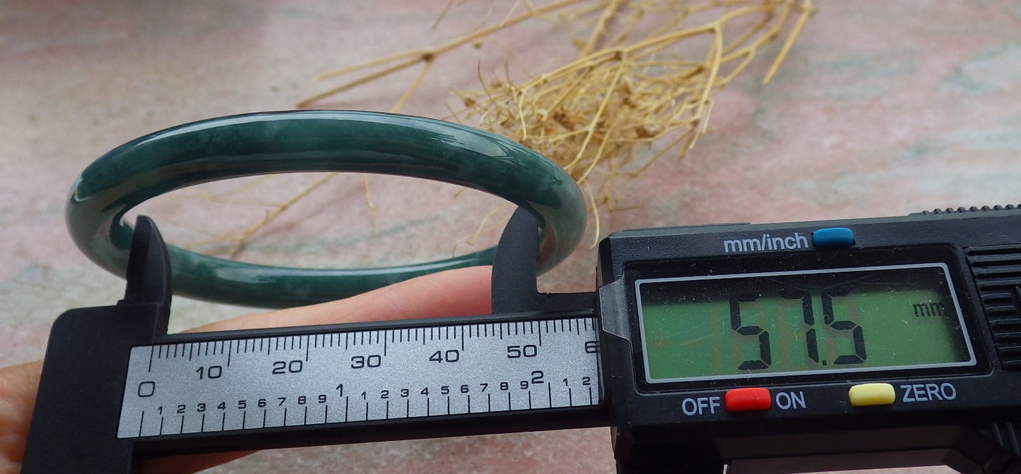 Certified Icy Green Burma 100% Natural A JADE Jadeite Circle Bangle Bracelet 58 mm 手镯 638122  TN