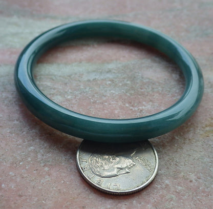 Certified Icy Green Burma 100% Natural A JADE Jadeite Circle Bangle Bracelet 55 mm 手镯 638234  TN