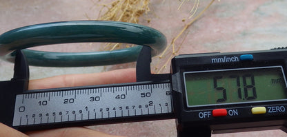 Certified Icy Green Burma 100% Natural A JADE Jadeite Circle Bangle Bracelet 58 mm 手镯 638271  TN