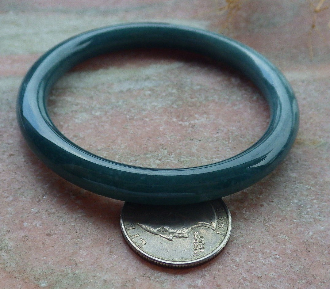 Certified Icy Green Burma 100% Natural A JADE Jadeite Circle Bangle Bracelet 58 mm 手镯 638271  TN