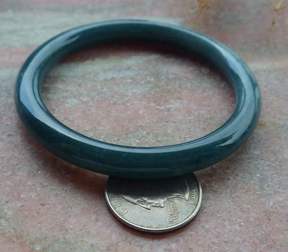 Certified Icy Green Burma 100% Natural A JADE Jadeite Circle Bangle Bracelet 58 mm 手镯 638271  TN