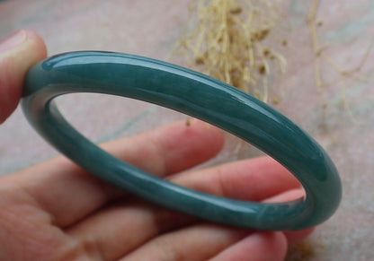 Certified Icy Green Burma 100% Natural A JADE Jadeite Circle Bangle Bracelet 59 mm 手镯 638281  TN