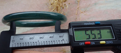Certified Icy Green Burma 100% Natural A JADE Jadeite Circle Bangle Bracelet 55 mm手镯 638300  TN