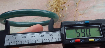 Certified Icy Green Burma 100% Natural A JADE Jadeite Circle Bangle Bracelet 59 mm 手镯 638310  TN