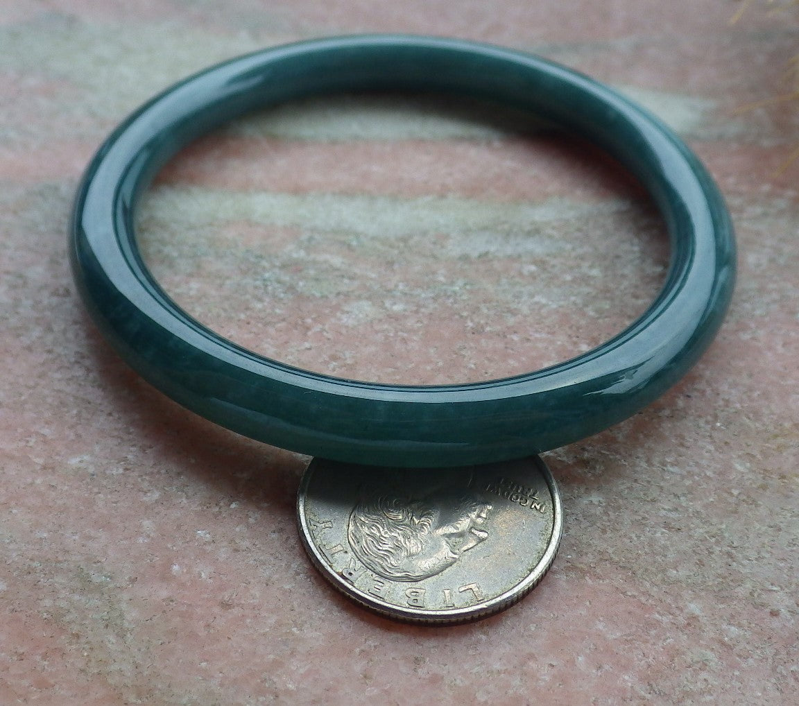 Certified Icy Green Burma 100% Natural A JADE Jadeite Circle Bangle Bracelet 59 mm 手镯 638310  TN