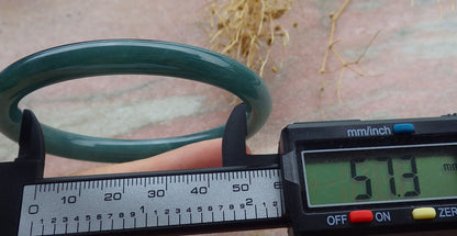 Certified Icy Green Burma 100% Natural A JADE Jadeite Circle Bangle Bracelet 57 mm 手镯 638320  TN