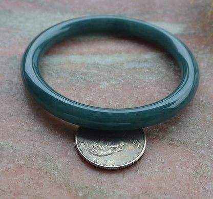 Certified Icy Green Burma 100% Natural A JADE Jadeite Circle Bangle Bracelet 57 mm 手镯 638320  TN