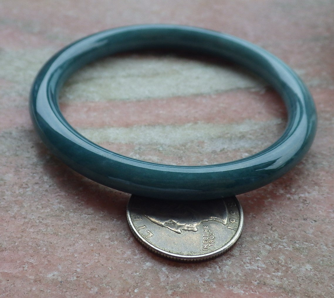Certified Green Burma 100% Natural A JADE Jadeite Circle Bangle Bracelet 58mm 手镯 638329  TN