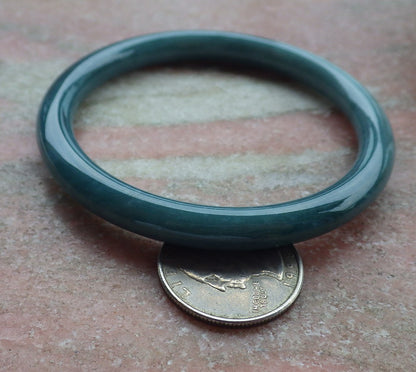 Certified Green Burma 100% Natural A JADE Jadeite Circle Bangle Bracelet 58mm 手镯 638329  TN