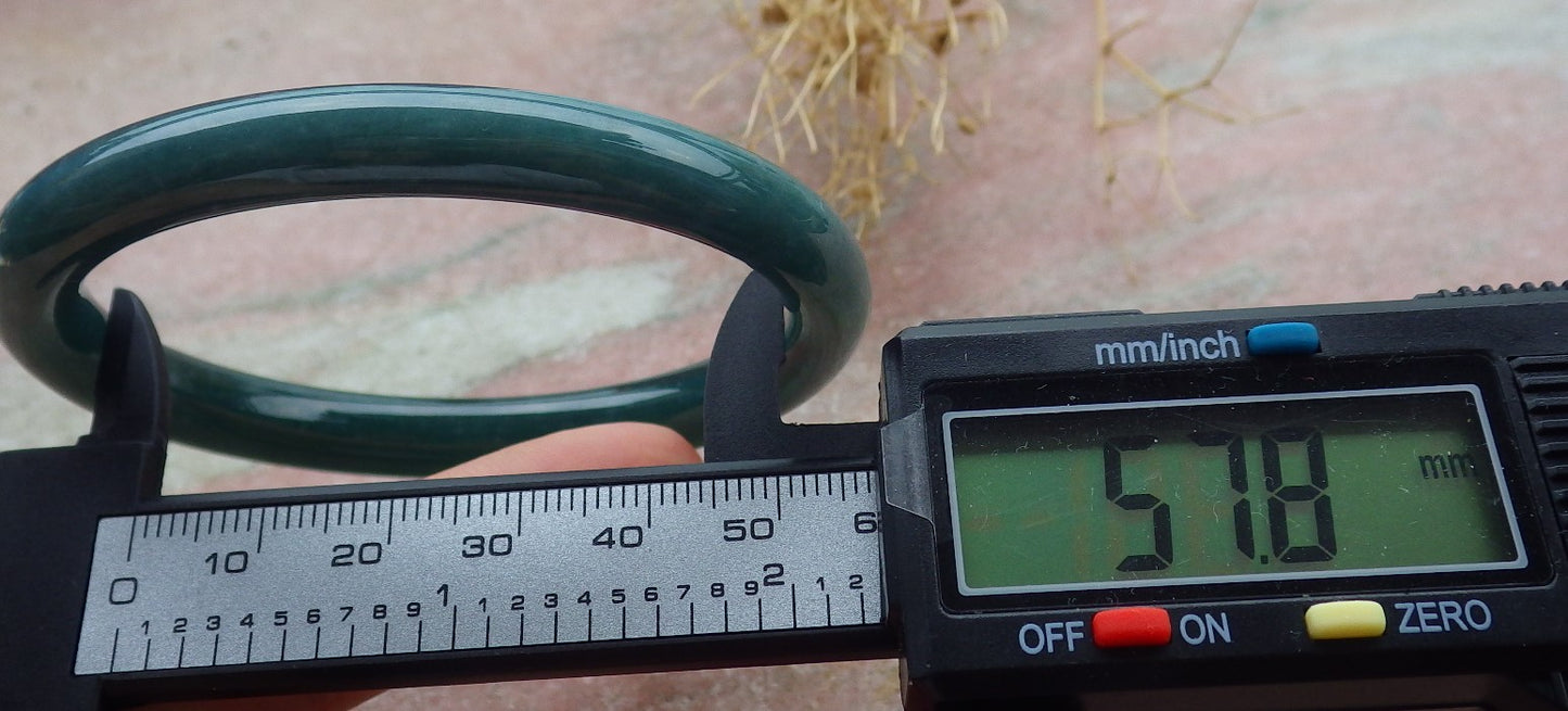 Certified Icy Green Burma 100% Natural A JADE Jadeite Circle Bangle Bracelet 58 mm 手镯 638338  TN