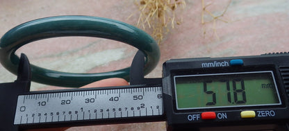 Certified Icy Green Burma 100% Natural A JADE Jadeite Circle Bangle Bracelet 58 mm 手镯 638338  TN