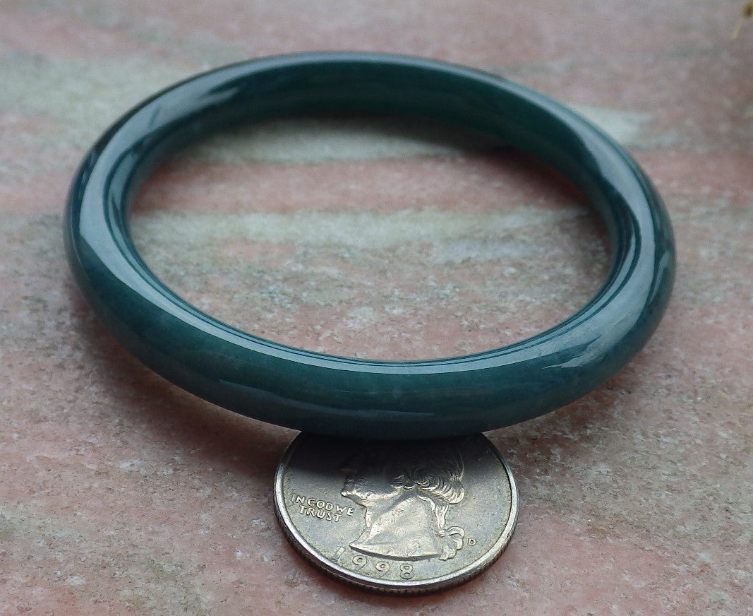 Certified Icy Green Burma 100% Natural A JADE Jadeite Circle Bangle Bracelet 58 mm 手镯 638338  TN
