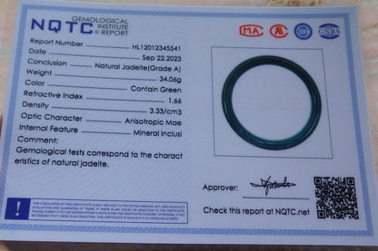 Certified Icy Green Burma 100% Natural A JADE Jadeite Circle Bangle Bracelet 58 mm 手镯 638338  TN