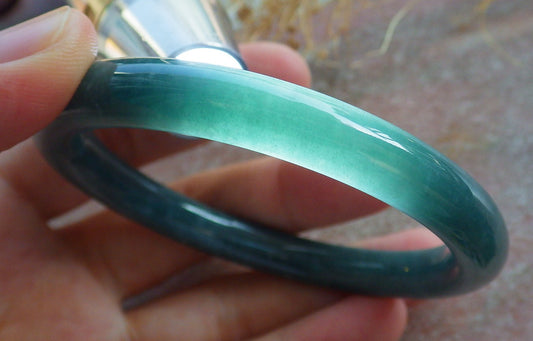 Certified Green Burma 100% Natural A JADE Jadeite Bangle Bracelet 54 mm 手镯 638535  TN
