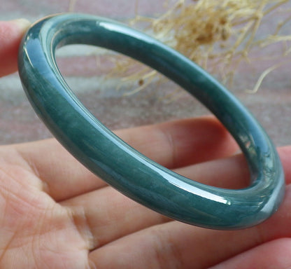 Certified Green Burma 100% Natural A JADE Jadeite Bangle Bracelet 54 mm 手镯 638535  TN