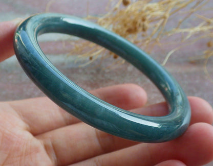 Certified Green Burma 100% Natural A JADE Jadeite Bangle Bracelet 54 mm 手镯 638535  TN