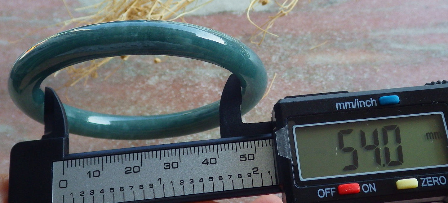 Certified Green Burma 100% Natural A JADE Jadeite Bangle Bracelet 54 mm 手镯 638535  TN