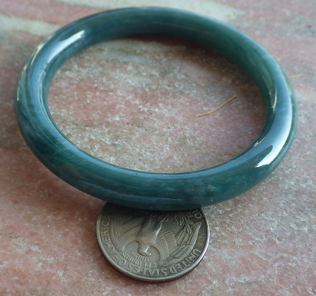Certified Green Burma 100% Natural A JADE Jadeite Bangle Bracelet 54 mm 手镯 638535  TN
