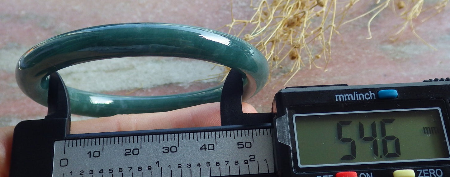 Certified Icy Green Burma 100% Natural A JADE Jadeite Bangle Bracelet 55 mm 手镯 638553  TN