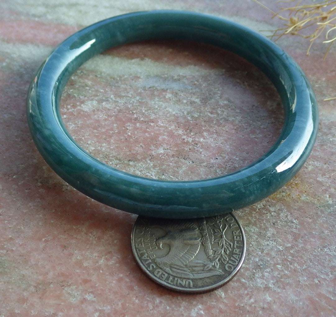 Certified Icy Green Burma 100% Natural A JADE Jadeite Bangle Bracelet 55 mm 手镯 638553  TN