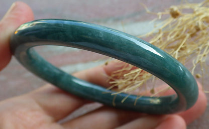 Certified Green Burma 100% Natural A JADE Jadeite Bangle Bracelet 57 mm 手镯 638601  TN
