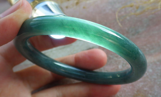 Certified Green Burma 100% Natural A JADE Jadeite Bangle Bracelet 58 mm 手镯 638611  TN