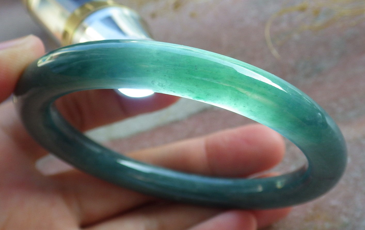 Certified Green Burma 100% Natural A JADE Jadeite Bangle Bracelet 58 mm 手镯 638611  TN