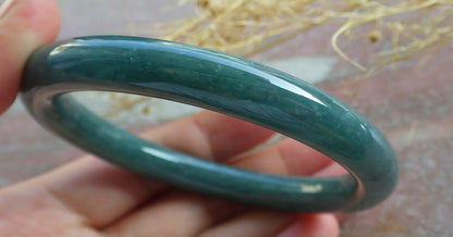 Certified Green Burma 100% Natural A JADE Jadeite Bangle Bracelet 58 mm 手镯 638611  TN