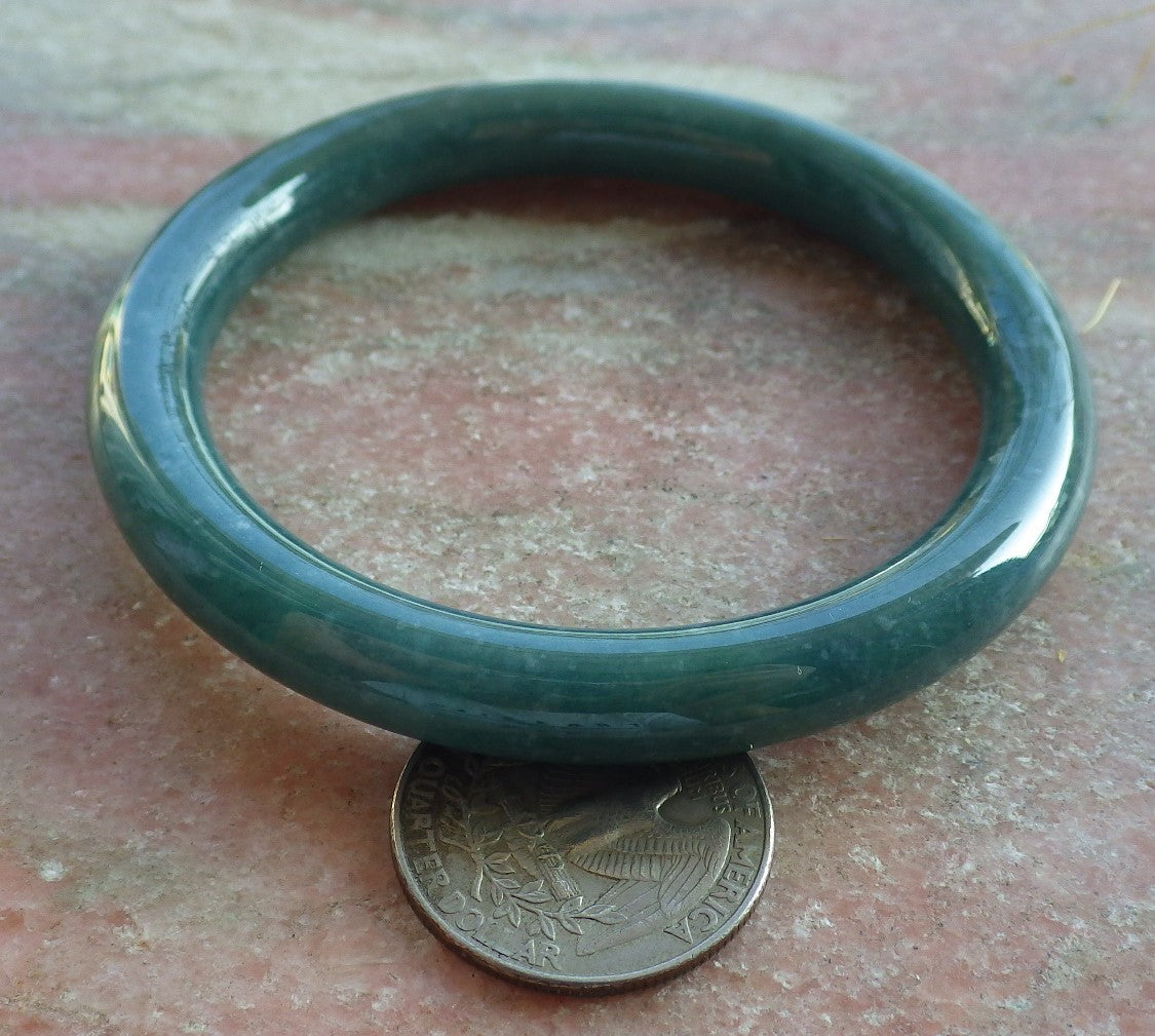 Certified Green Burma 100% Natural A JADE Jadeite Bangle Bracelet 58 mm 手镯 638611  TN
