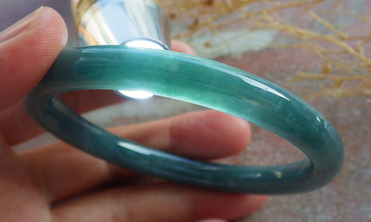 Certified Green Burma 100% Natural A JADE Jadeite Bangle Bracelet 57 mm 手镯 638622  TN