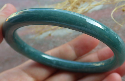 Certified Green Burma 100% Natural A JADE Jadeite Bangle Bracelet 57 mm 手镯 638622  TN